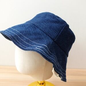 REFRIED New York Bucket Hat Blue Denim Skater Grunge Hip Hop Upcycled USA Made